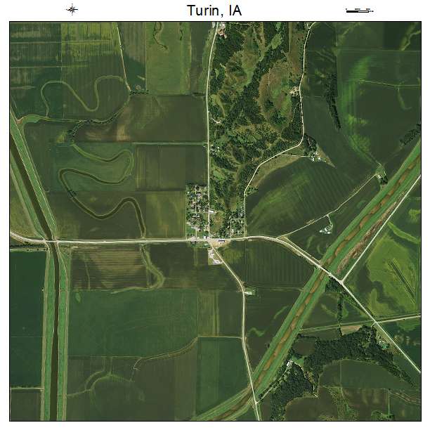 Turin, IA air photo map