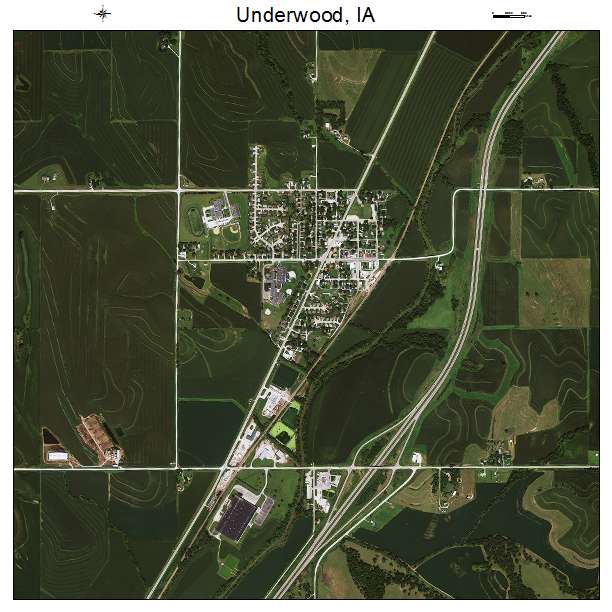 Underwood, IA air photo map