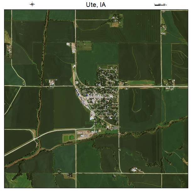 Ute, IA air photo map