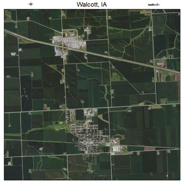 Walcott, IA air photo map
