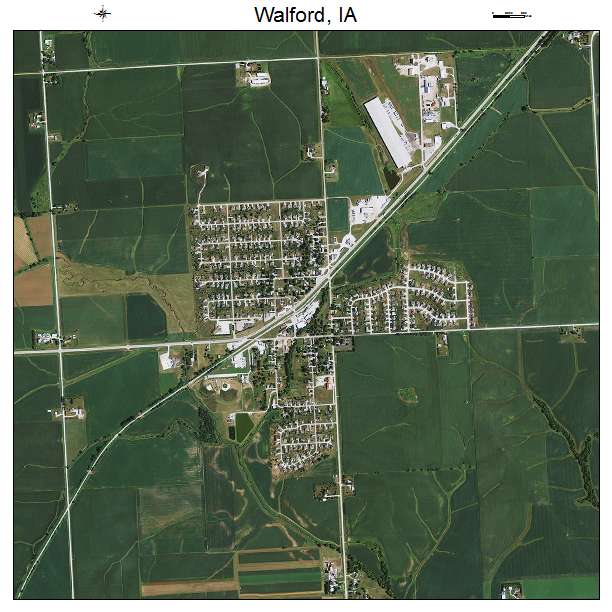 Walford, IA air photo map
