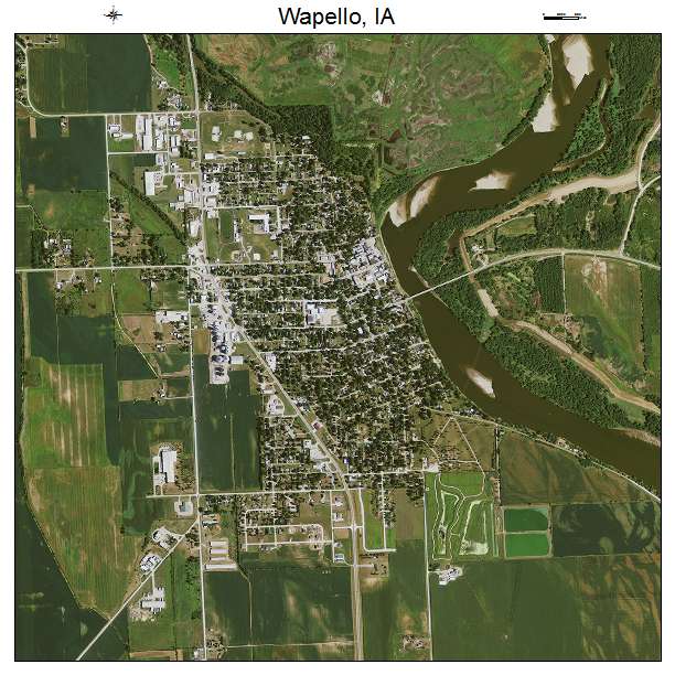 Wapello, IA air photo map