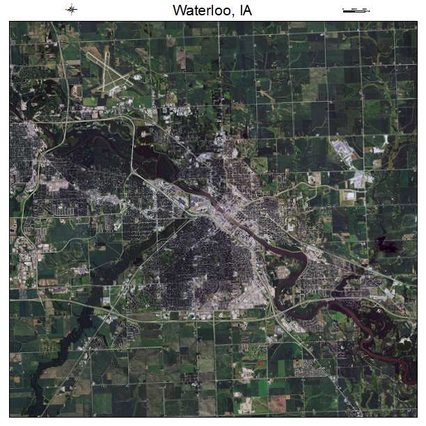 Waterloo, IA air photo map