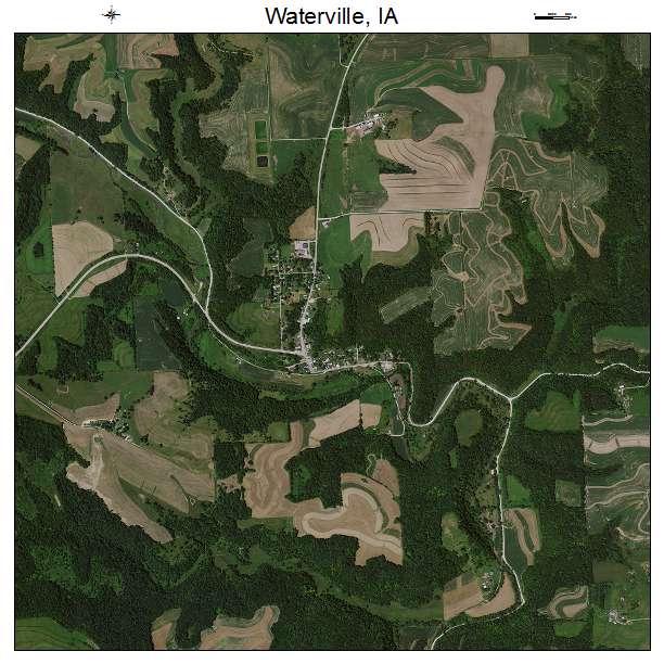 Waterville, IA air photo map