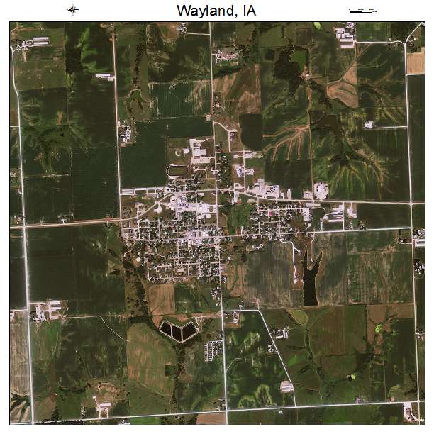 Wayland, IA air photo map