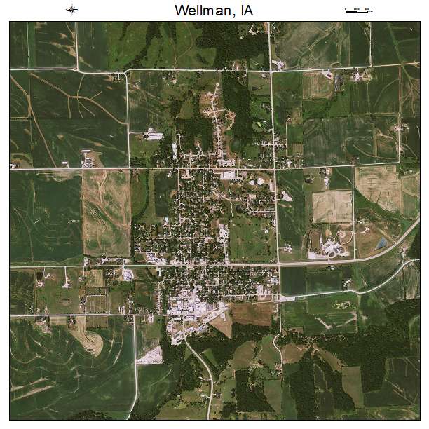 Wellman, IA air photo map