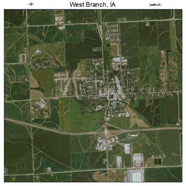 West Branch, IA air photo map