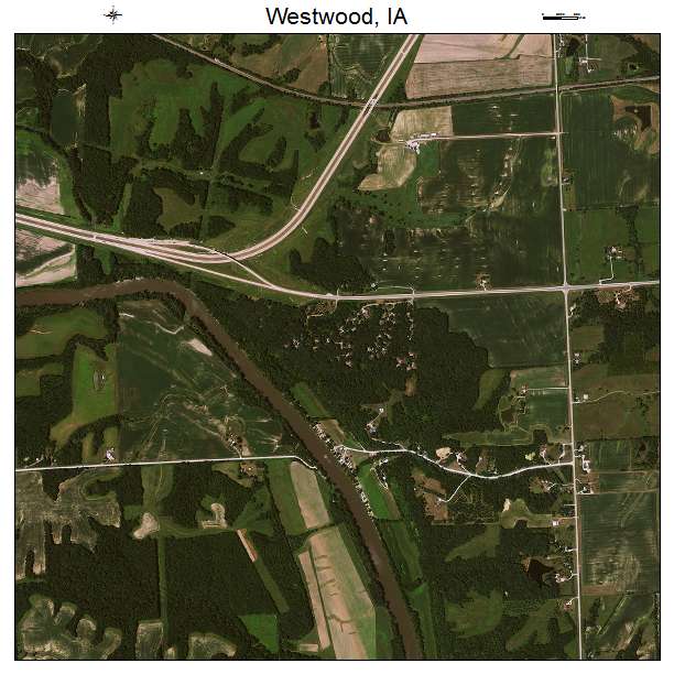 Westwood, IA air photo map