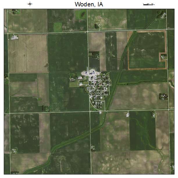 Woden, IA air photo map