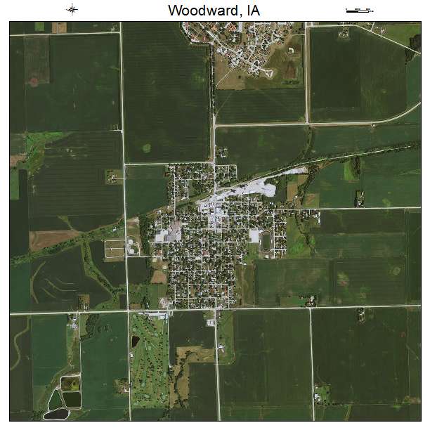 Woodward, IA air photo map