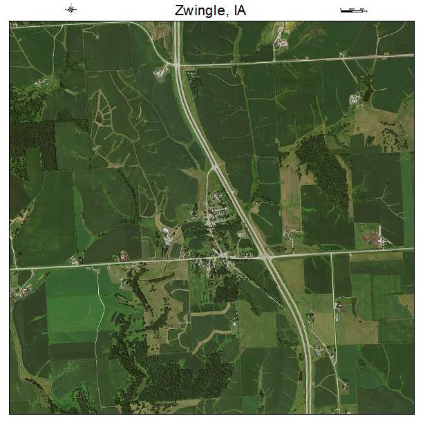 Zwingle, IA air photo map
