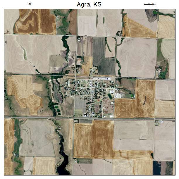 Agra, KS air photo map