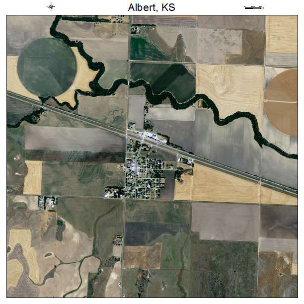 Albert, KS air photo map