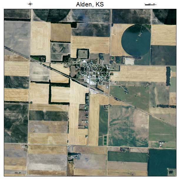 Alden, KS air photo map