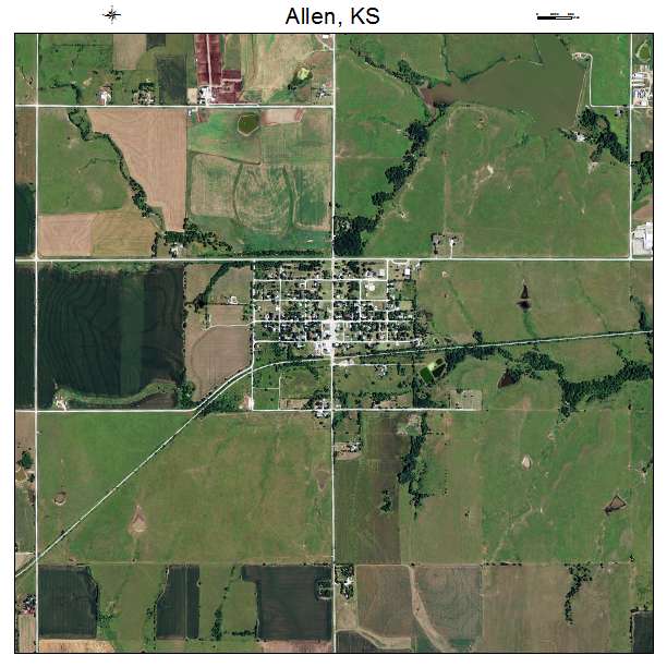 Allen, KS air photo map