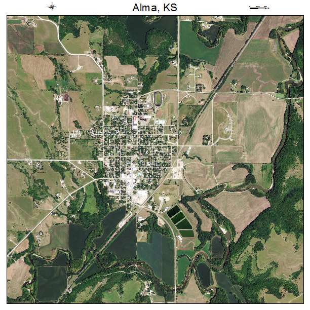 Alma, KS air photo map
