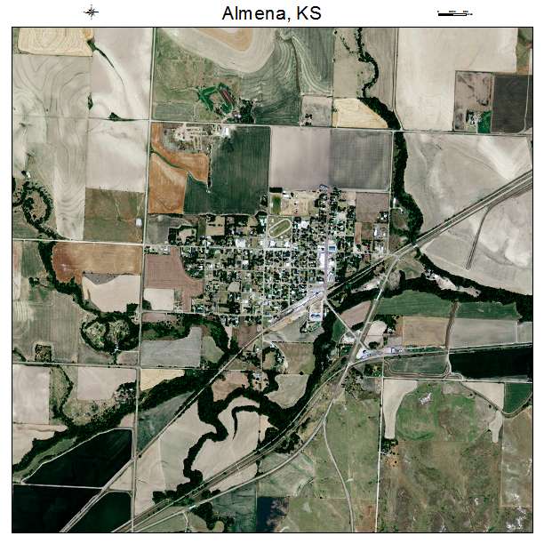 Almena, KS air photo map