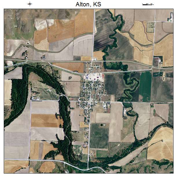 Alton, KS air photo map