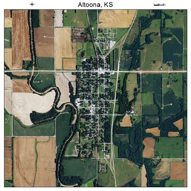 Altoona, KS air photo map