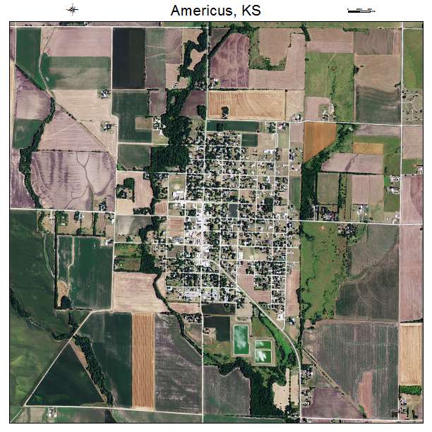 Americus, KS air photo map