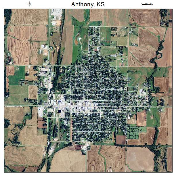 Anthony, KS air photo map