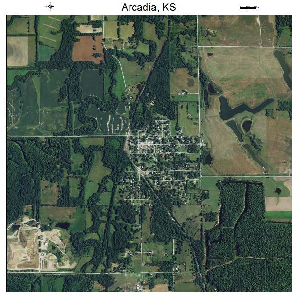Arcadia, KS air photo map