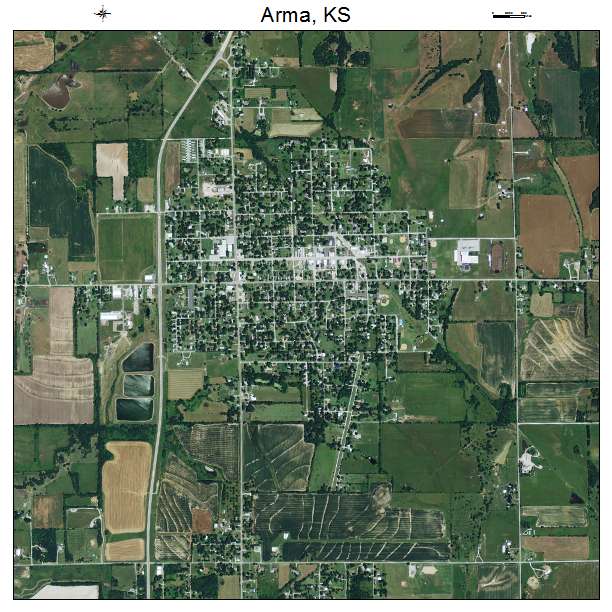 Arma, KS air photo map