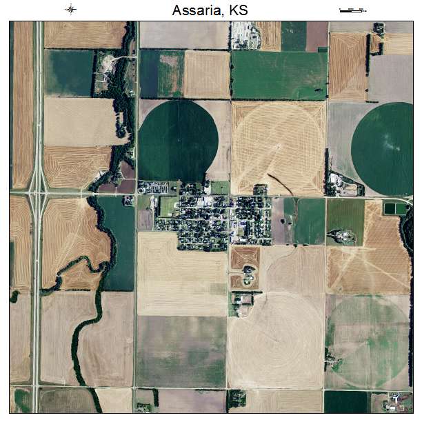 Assaria, KS air photo map