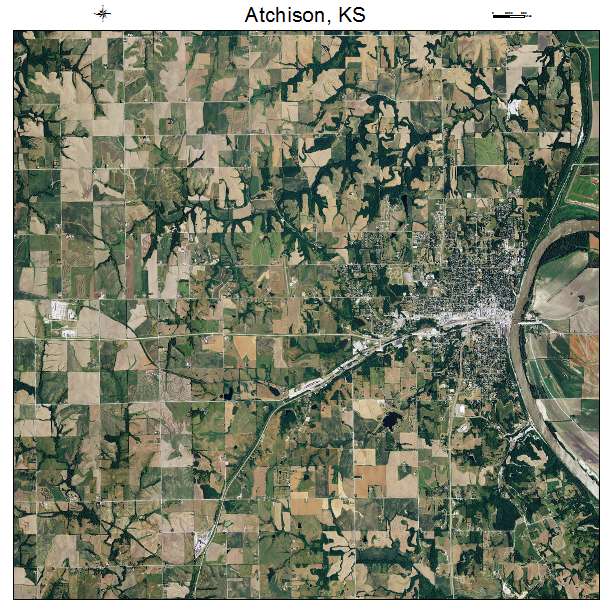 Atchison, KS air photo map