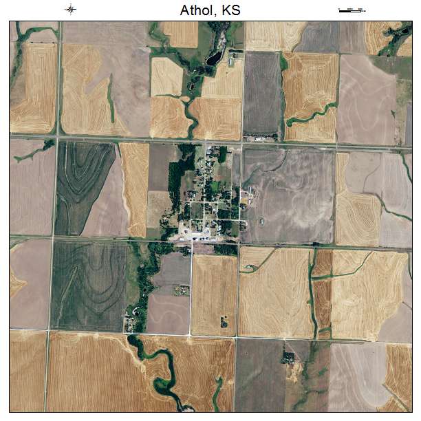 Athol, KS air photo map