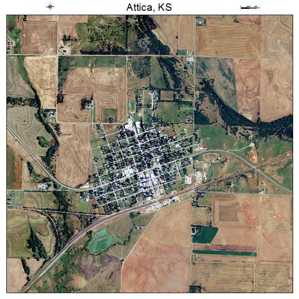 Attica, KS air photo map