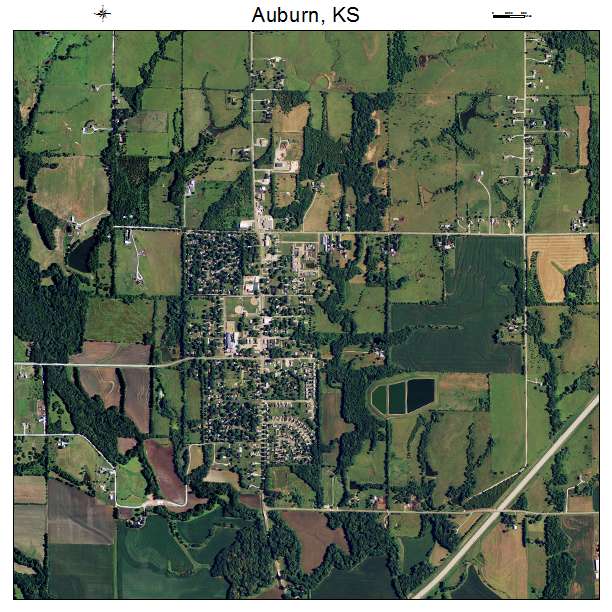 Auburn, KS air photo map