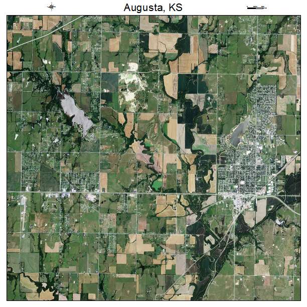 Augusta, KS air photo map