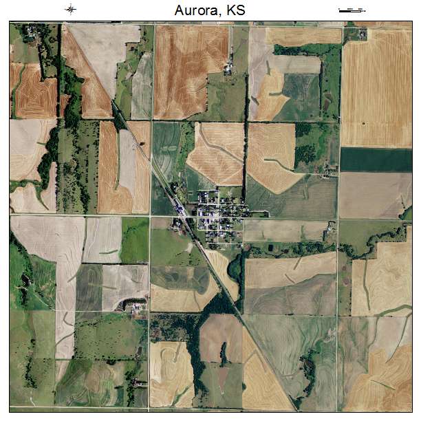 Aurora, KS air photo map