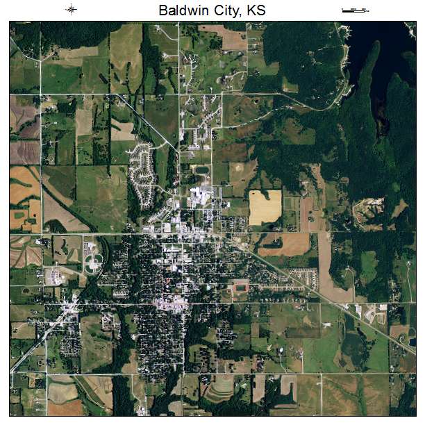 Baldwin City, KS air photo map