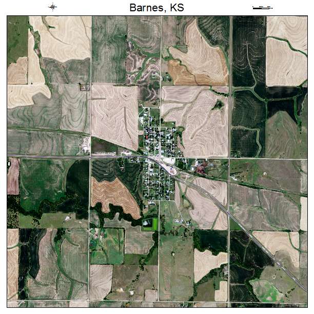 Barnes, KS air photo map