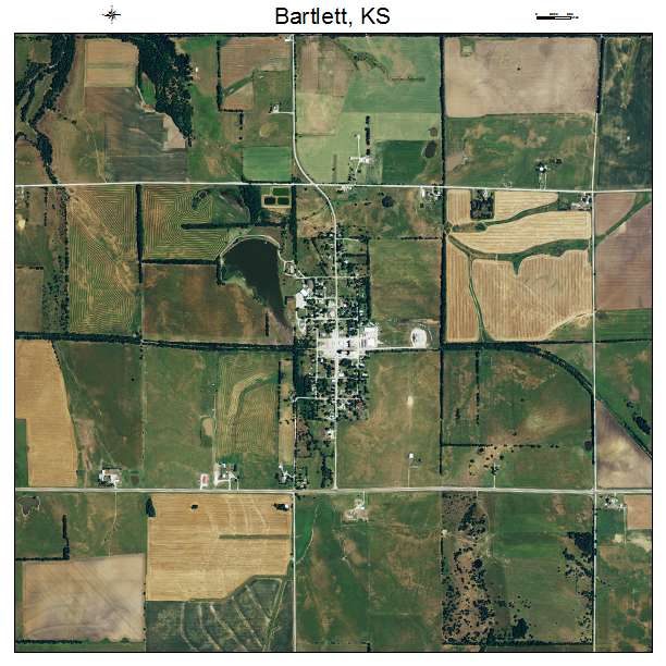 Bartlett, KS air photo map