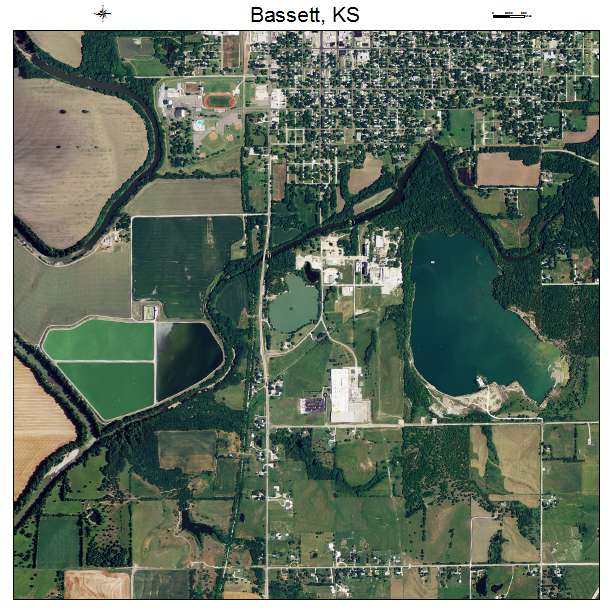 Bassett, KS air photo map