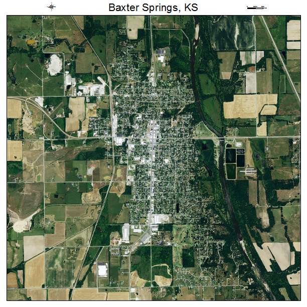 Baxter Springs, KS air photo map