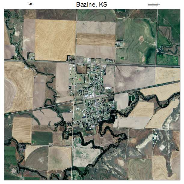 Bazine, KS air photo map