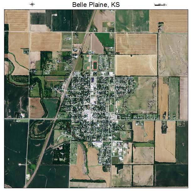 Belle Plaine, KS air photo map