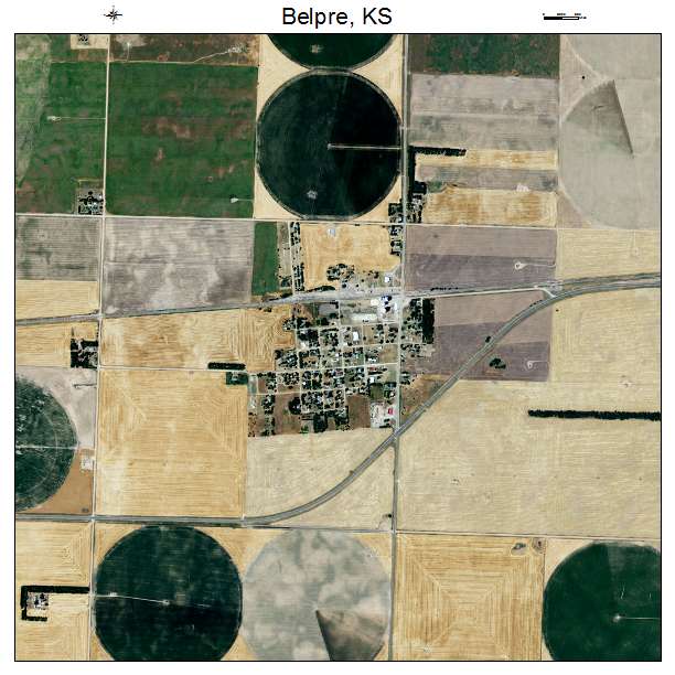 Belpre, KS air photo map