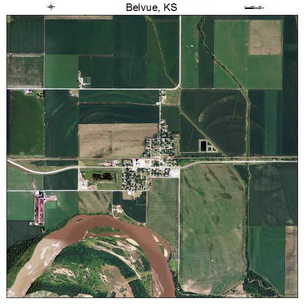 Belvue, KS air photo map