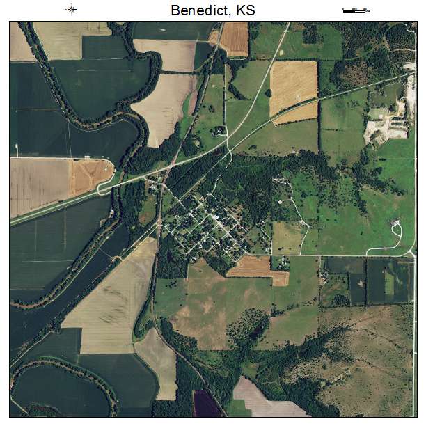 Benedict, KS air photo map