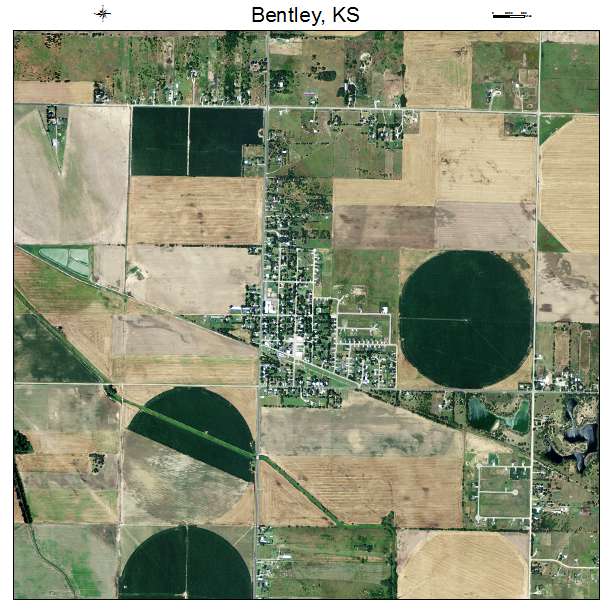 Bentley, KS air photo map
