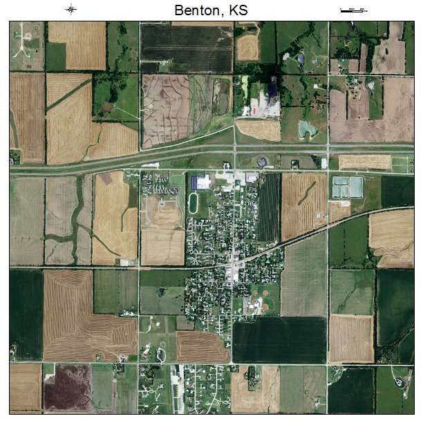 Benton, KS air photo map