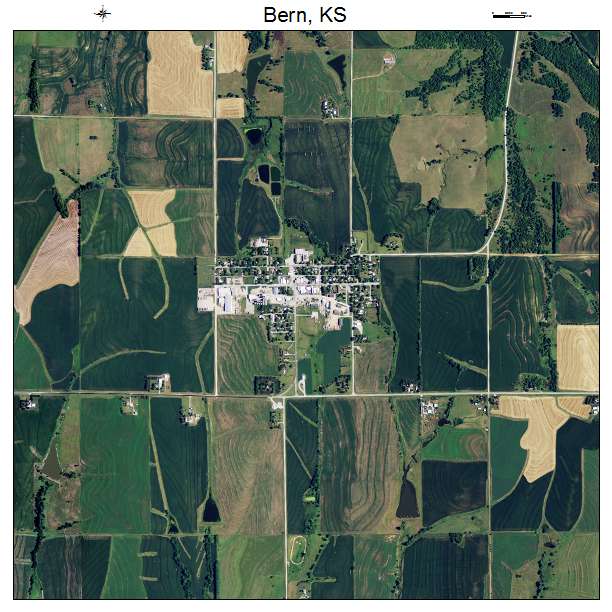 Bern, KS air photo map