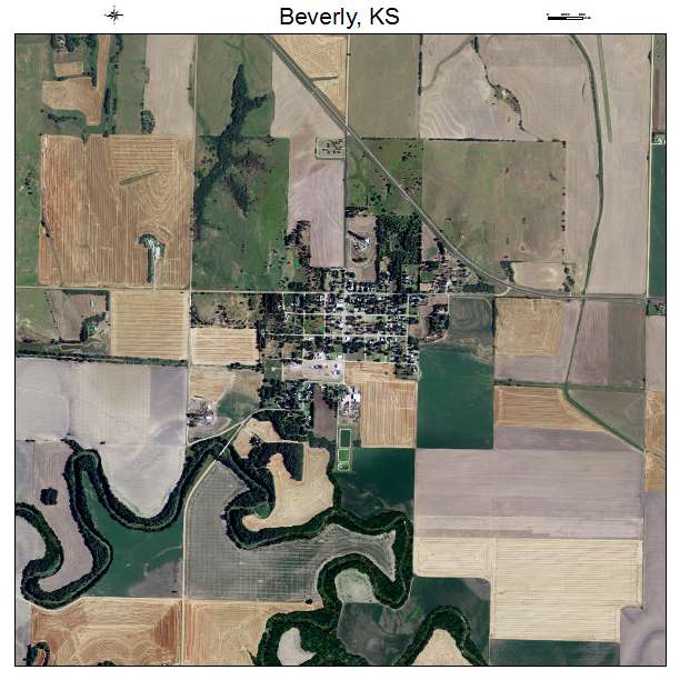 Beverly, KS air photo map