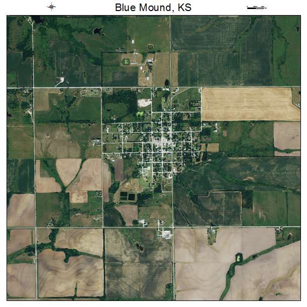 Blue Mound, KS air photo map