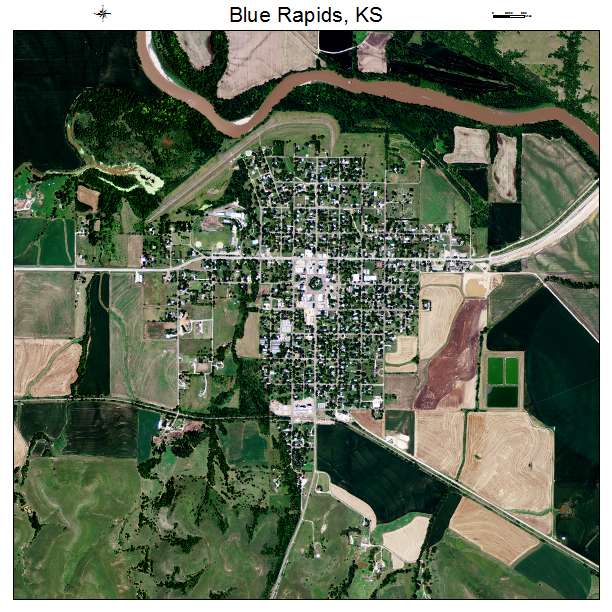 Blue Rapids, KS air photo map
